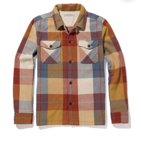 Outerknown Blanket Shirt Jacket In Harvest Muir Plaid Large - Picture 1 of 9